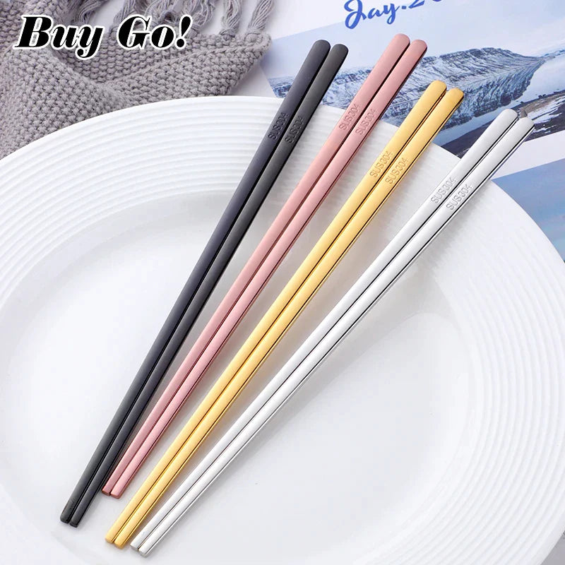 Korean Stainless Steel Titanium Plated Chopsticks