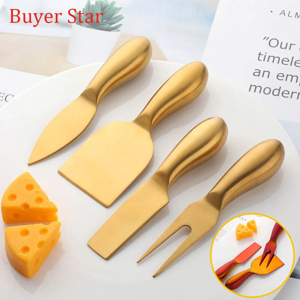 Elegant Gold Cheese Server Set