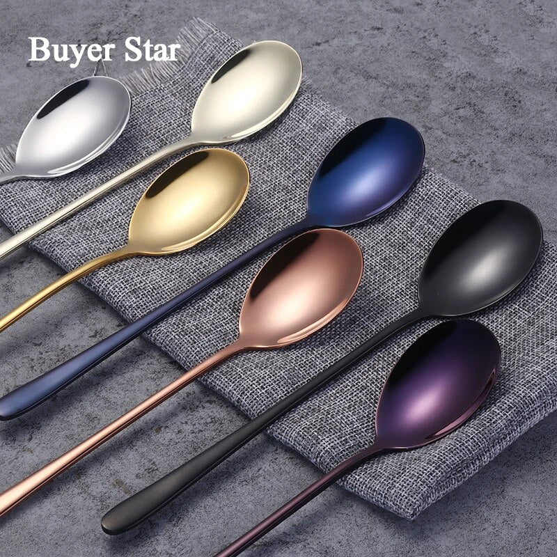 Colorful 304 Stainless Steel Dessert Spoon Set