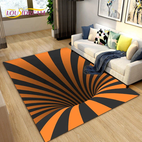 Vortex Illusion: 3D Geometric Rug