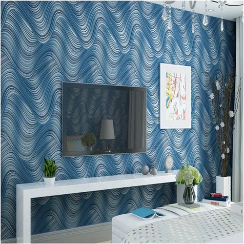 Personalized Wave Stripes: 3D Wallpaper